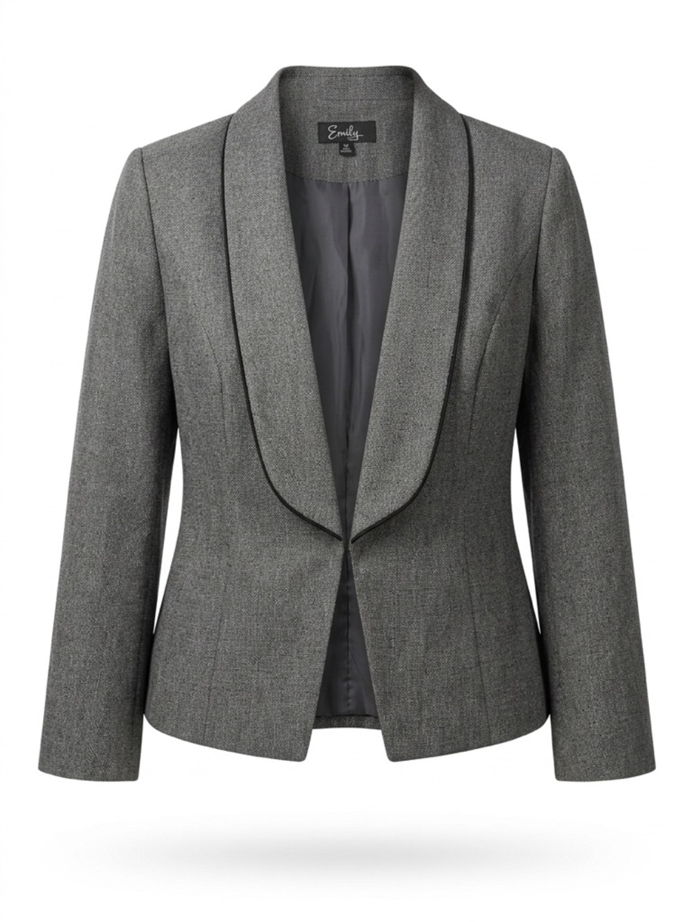Emily Women's Charcoal Shawl Collar Blazer